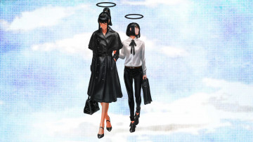 Картинка аниме ангелы +демоны девушки