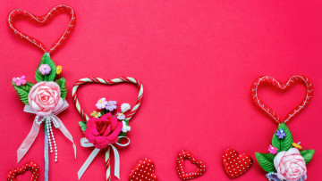 обоя праздничные, день святого валентина,  сердечки,  любовь, сердечки