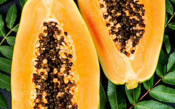 обоя еда, папайя, экзотический, фрукт