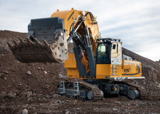 Картинка техника экскаваторы liebherr