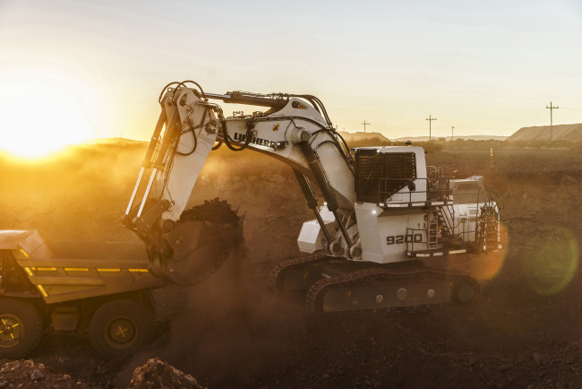 Обои картинки фото техника, экскаваторы, liebherr