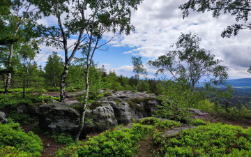 Картинка table+mountains lower+silesia poland природа горы table mountains lower silesia