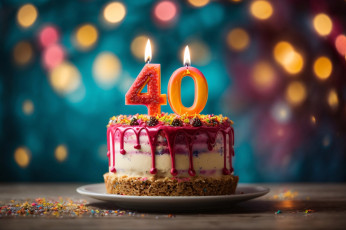 обоя праздничные, день рождения, торт, свечи, цифра