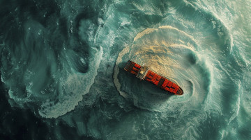 обоя корабли, 3d, нейросеть, шторм, корабль