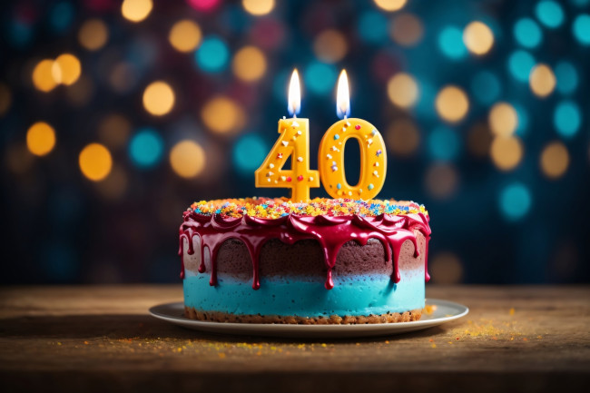 Обои картинки фото праздничные, день рождения, торт, свечи, цифра