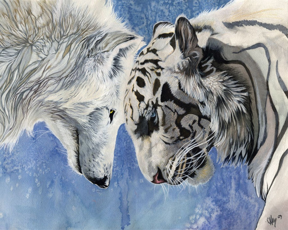 Обои картинки фото рисованные, животные