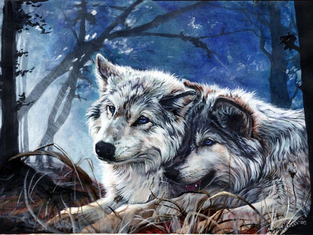 Обои картинки фото рисованные, животные