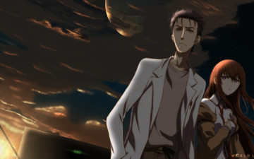 Картинка аниме steins gate makise kurisu rintaru okabe врата штейна