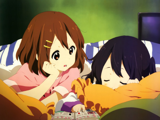 Обои картинки фото аниме, on, девушки