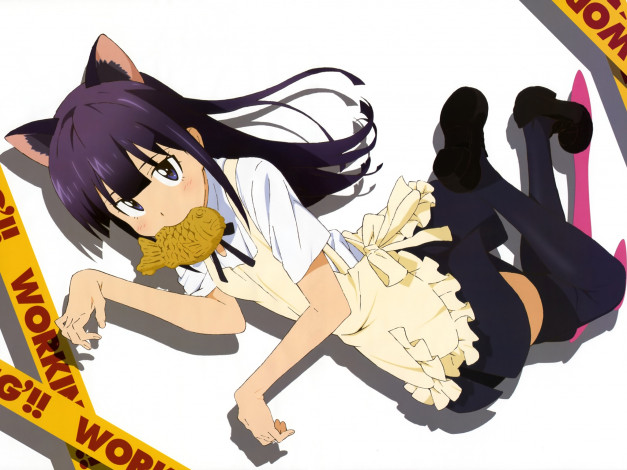 Обои картинки фото аниме, working, девушка