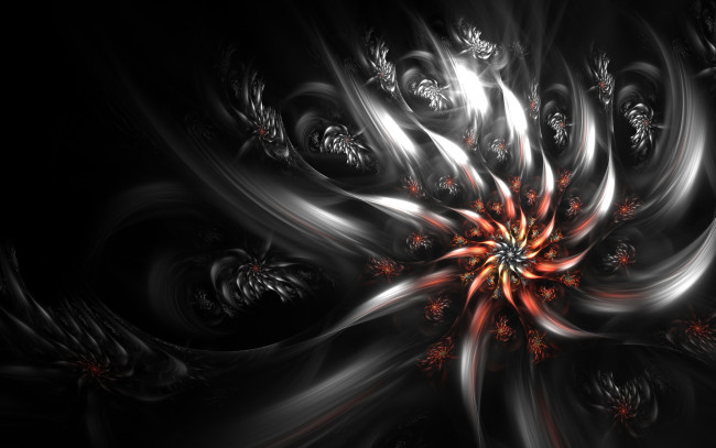 Обои картинки фото 3д, графика, fractal, фракталы, цветок, шлейф, отражения
