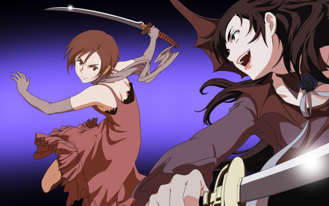 Обои картинки фото аниме, blood , девушки, blood, , otonashi, saya, diva