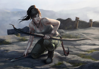 Картинка 2013 tomb raider видео игры лук lara croft стрела альпеншток