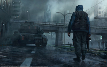 Картинка dennis+chan фэнтези люди танк мост город dennis chan