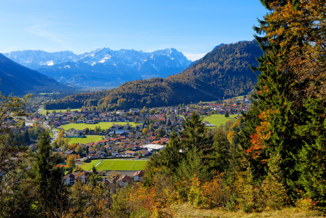 Обои картинки фото oberau германия, города, - панорамы, пейзаж, панорама, дома, oberau, германия