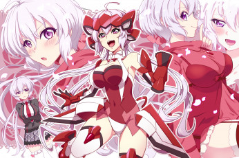 обоя аниме, senki zesshou symphogear, sako, yukine, chris, senki, zesshou, symphogear, шляпка, девушка