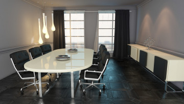 Картинка 3д+графика реализм+ realism шторы окна стулья стол