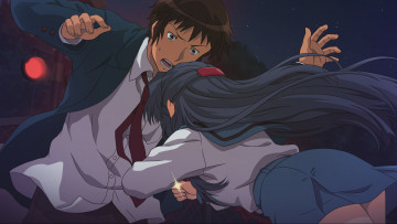 Картинка аниме the+melancholy+of+haruhi+suzumiya парень kyon asakura ryouko девушка