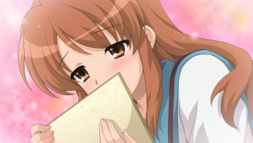 Картинка аниме the+melancholy+of+haruhi+suzumiya asahina mikuru девушка смущение тетрадь