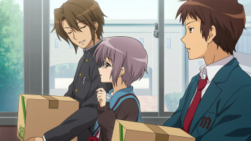 Картинка аниме the+melancholy+of+haruhi+suzumiya nagato yuki kyon koizumi itsuki