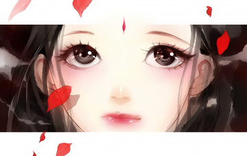 Картинка аниме unknown +другое девушка лепестки