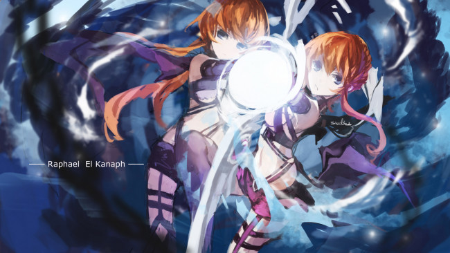 Обои картинки фото аниме, date a live, yamai, kaguya, yuzuru, swd3e2, девушки, близнецы, костюм, оружие, выстрел, вихрь