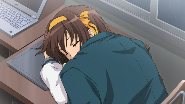 Обои картинки фото аниме, the melancholy of haruhi suzumiya, suzumiya, haruhi