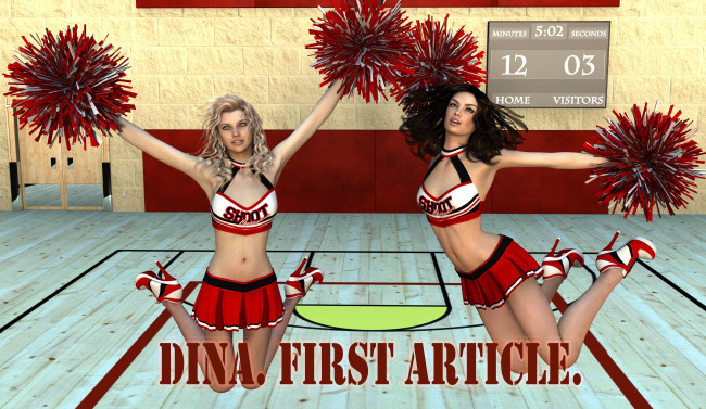 Обои картинки фото dina,  first article, 3д графика, люди , people, танец, фон, взгляд, девушки