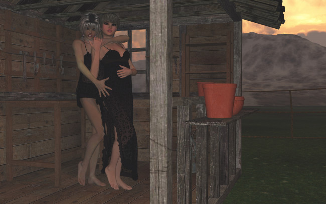 Обои картинки фото 3д графика, люди , people, девушки, взгляд, фон