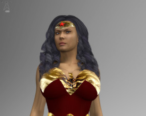 Картинка 3д+графика фантазия+ fantasy супермен фон взгляд девушка