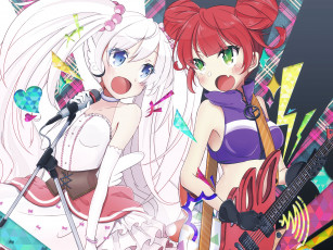 Картинка аниме unknown +другое фон взгляд микрофон девушки