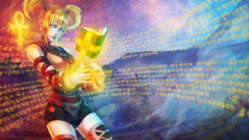 Картинка фэнтези маги +волшебники девушка магия книга письмена