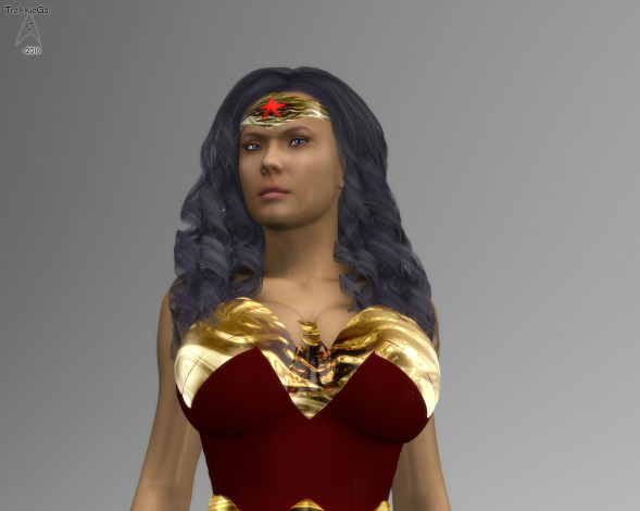 Обои картинки фото 3д графика, фантазия , fantasy, супермен, фон, взгляд, девушка