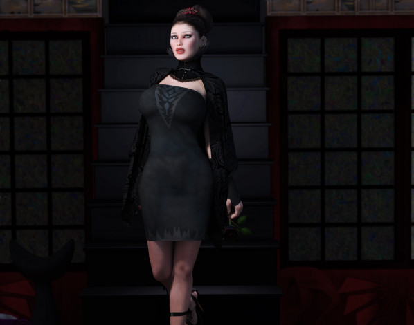 Обои картинки фото 3д графика, люди , people, фон, взгляд, девушка