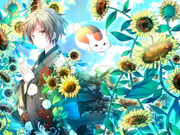 Обои картинки фото аниме, natsume yuujinchou, тетрадь, дружбы, мяко, сенсей, нацуме