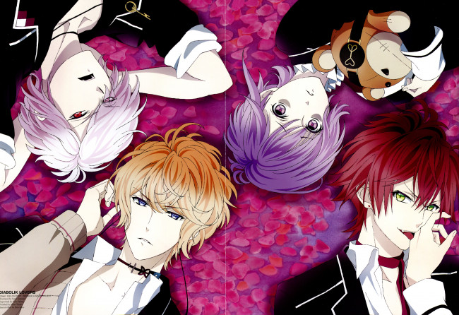 Обои картинки фото аниме, diabolik lovers, братья, вампиры