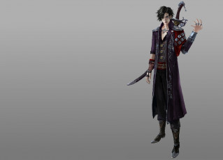 Картинка фэнтези люди lee sung арт парень оружие минимализм