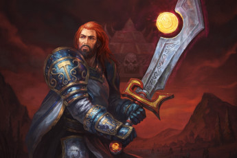 Картинка фэнтези люди воин рыцарь меч доспехи пирамида