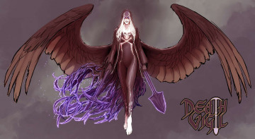 Картинка фэнтези ангелы крылья взгляд фон девушка