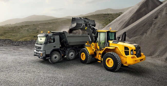 Обои картинки фото техника, фронтальные погрузчики, volvo