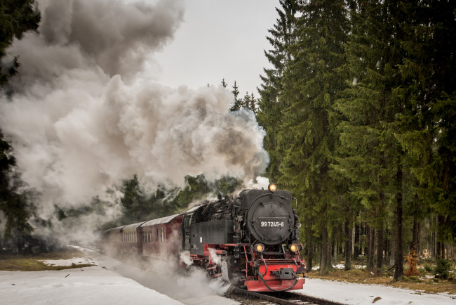 Обои картинки фото техника, паровозы, рельсы, паровоз
