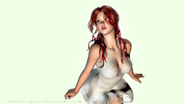 Картинка календари 3д-графика девушка