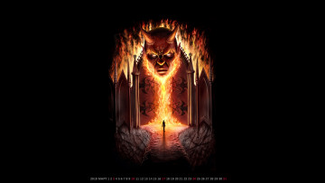 Картинка календари фэнтези пламя демон огонь