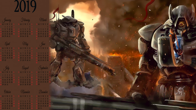 Обои картинки фото календари, видеоигры, оружие, робот