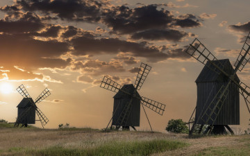 Картинка разное мельницы тучи деревянные