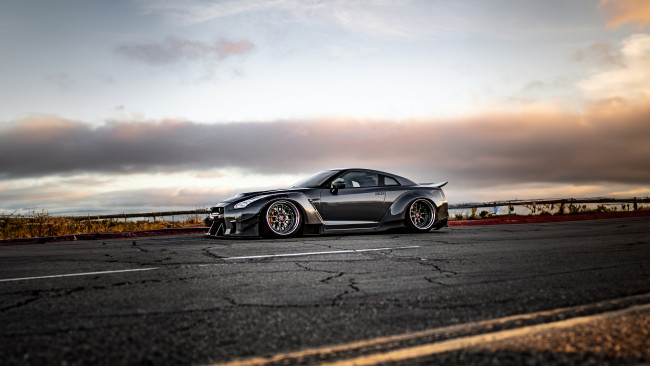 Обои картинки фото автомобили, nissan, datsun, gtr, r35, widebody, tuning, stance