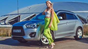 обоя автомобили, -авто с девушками, mitsubishi, asx