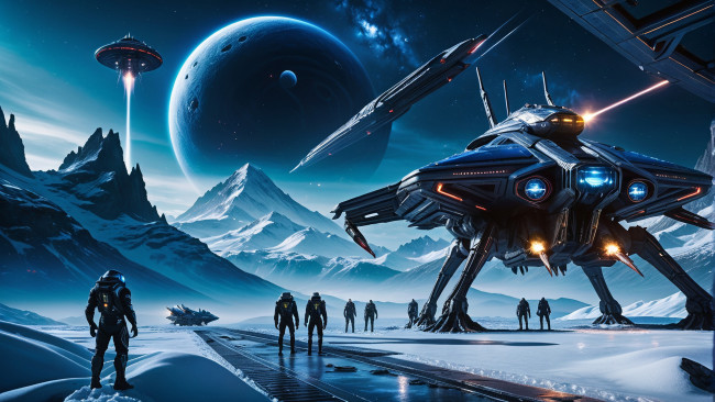 Обои картинки фото фэнтези, космические корабли,  звездолеты,  станции, нейросети, графика, нейроарт, ai, art, нейронные, сети, рисунки, нейро, искусство, нейрографика, graphics, neuroart, neural, networks, drawings, neuro, neurography