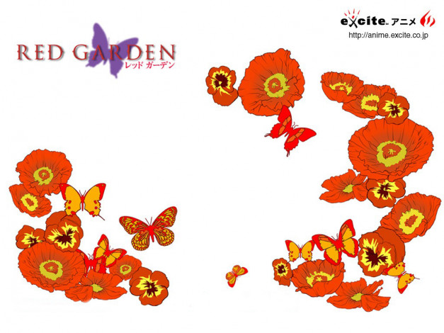 Обои картинки фото аниме, red, garden