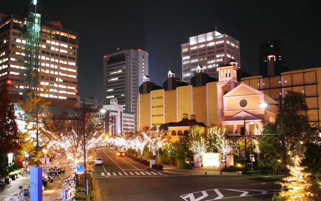 Обои картинки фото города, огни, ночного